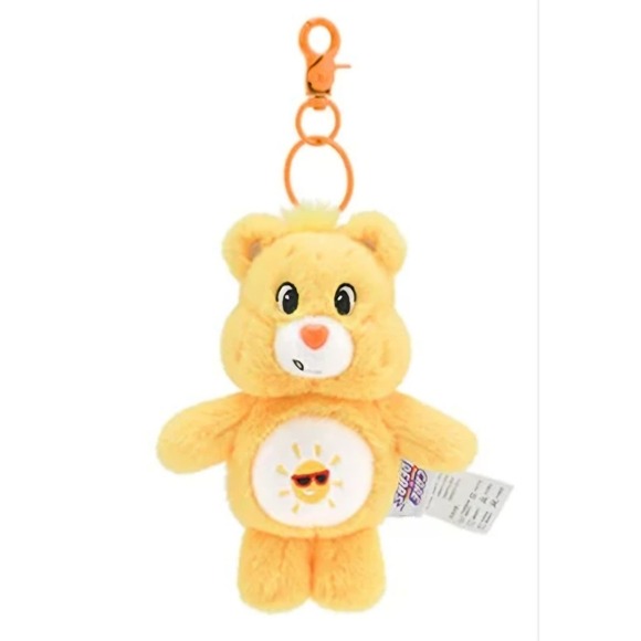 New! Care Bears Funshine Bear Plush Bag Clip Key Ring Bag Charm - Picture 1 of 2